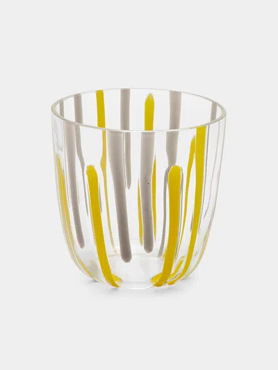 Carlo Moretti I Diversi Hand-blown Murano Glass Tumbler  Abask Luxury Gift In Yellow