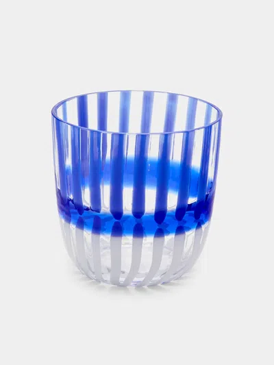 Carlo Moretti I Diversi Hand-blown Murano Glass Tumbler  Abask Luxury Gift In Blue