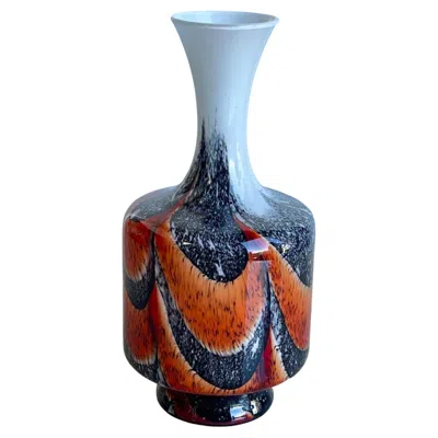 Pre-owned Carlo Moretti Italian Murano Glass Vase By , Mid-century Modern, 1970 In Black