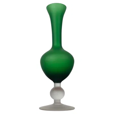 Pre-owned Carlo Moretti Italian Satinato Series Glass Vase Attributed To , 1970s In Blue