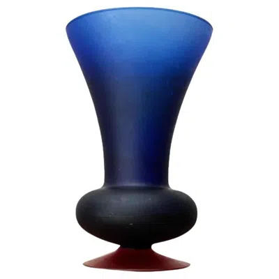 Pre-owned Carlo Moretti Italian Satinato Series Glass Vase Attributed To  In Purple