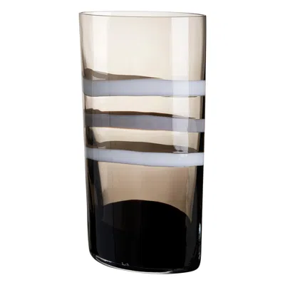 Pre-owned Carlo Moretti Large Arco Vase In Grey And White By