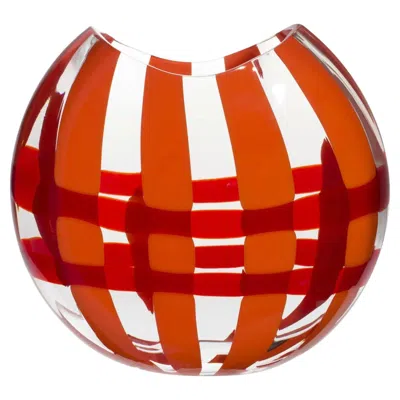 Pre-owned Carlo Moretti Large Eclissi Vase In Orange And Red By