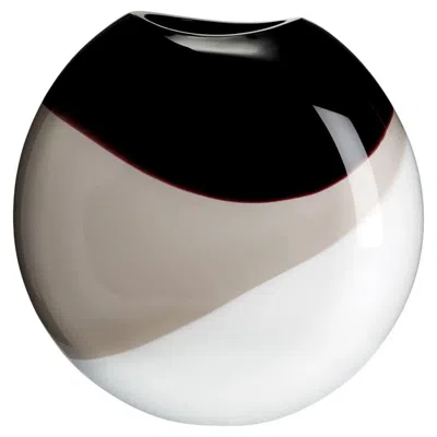Pre-owned Carlo Moretti Large Eclissi Vase In White, Grey And Black By  In Gray