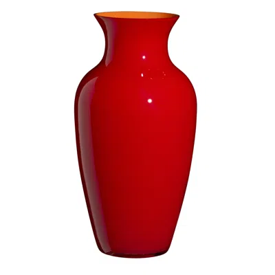 Pre-owned Carlo Moretti Large I Cinesi Vase In Bright Red By