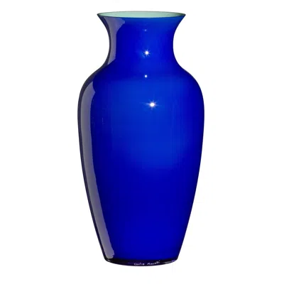 Pre-owned Carlo Moretti Large I Cinesi Vase In Cobalt Blue By