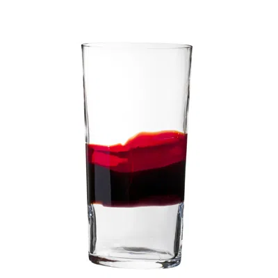 Pre-owned Carlo Moretti Large Ovale Vase With Red And Black Detail By