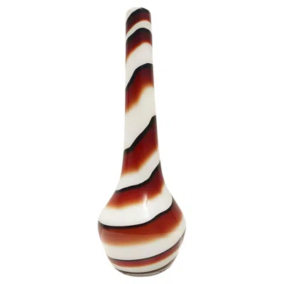 Pre-owned Carlo Moretti Large Postmodern Red, Black And White Glass Vase Attr. To , Italy