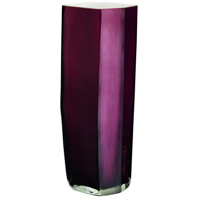 Pre-owned Carlo Moretti Large Torre Vase In Maroon By  In Red