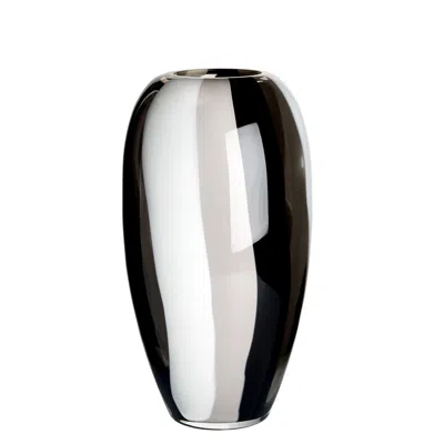 Pre-owned Carlo Moretti Medium Ogiva Vase In Black, Grey And White By