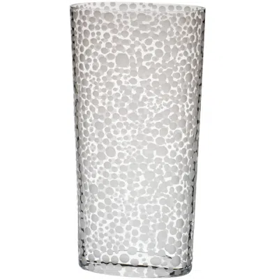 Pre-owned Carlo Moretti Millebolle  Mouthblown Murano Transparent Glass Vase Made In Italy