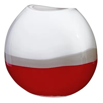 Pre-owned Carlo Moretti Monde  Contemporary Mouth Blown Murano Glass Vase In Transparent