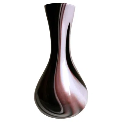 Pre-owned Carlo Moretti Moretti Carlo Murano Vase In Colored Opaline Glass In Black
