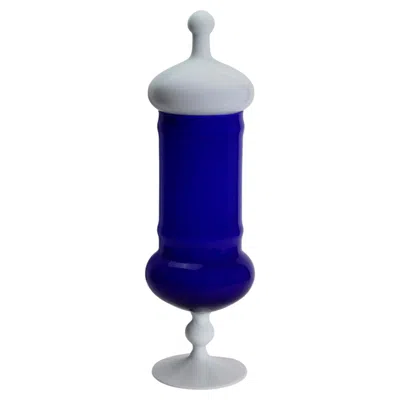 Pre-owned Carlo Moretti Murano Apothecary Jar, Cobalt Blue Cased Glass, Italy 1960s