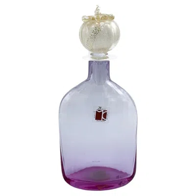 Pre-owned Carlo Moretti Murano Glass Bottle Signed By  From The 1970s In Gray
