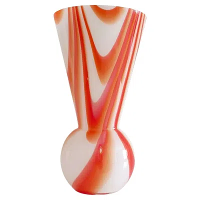 Pre-owned Carlo Moretti Murano Glass Vase, Marbled Decor, Italy, 1960s In Sand
