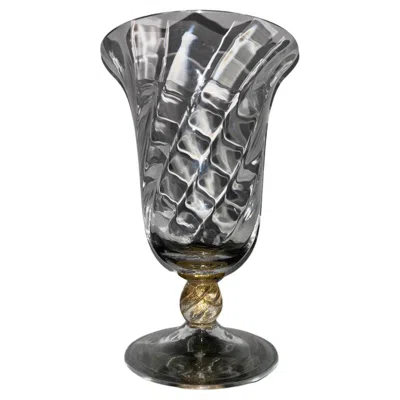 Pre-owned Carlo Moretti Nason Moretti Signed Vase In Blown Murano Glass, 1950. In Gold