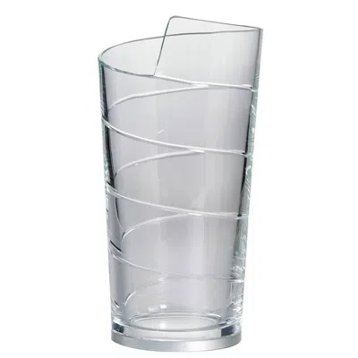 Pre-owned Carlo Moretti Nastrino  Contemporary Mouth Blown Murano Clear Glass Led Table Lam In Transparent