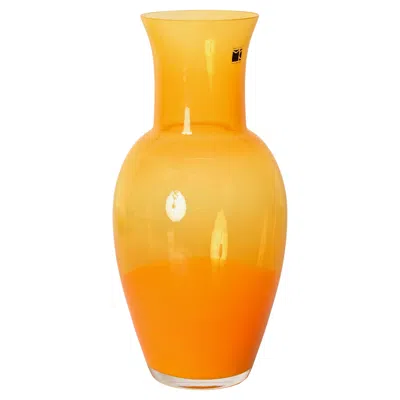 Pre-owned Carlo Moretti Orange Blown Murano Decorative Glass Vase, Signed By , Italy 1970s