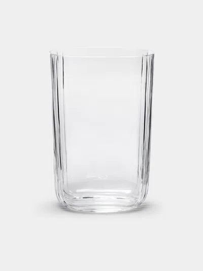 Carlo Moretti Ovale Tagli Hand-blown Murano Glass Vase  Abask Luxury Gift In Transparent
