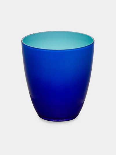 Carlo Moretti Pirus Hand-blown Murano Glass Tumbler  Abask Luxury Gift In Blue