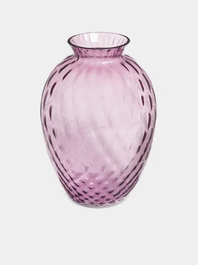 Carlo Moretti Polaris Hand-blown Murano Glass Large Vase  Abask Luxury Gift In Pink