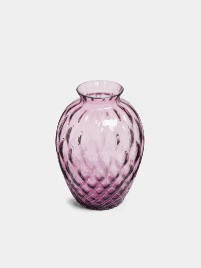 Carlo Moretti Polaris Hand-blown Murano Glass Small Vase  Abask Luxury Gift In Purple