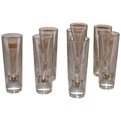 Pre-owned Carlo Moretti Set Of 8  Modern Heavy Blown Glass Drinking Glasses Glassware Italy In Gray