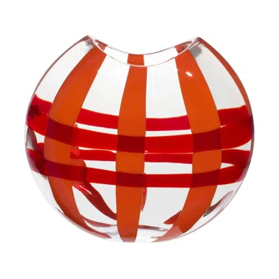 Pre-owned Carlo Moretti Small Eclissi Vase In Orange And Red By