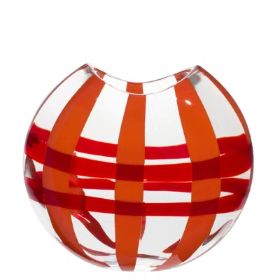 Pre-owned Carlo Moretti Small Eclissi Vase In Orange And Red By