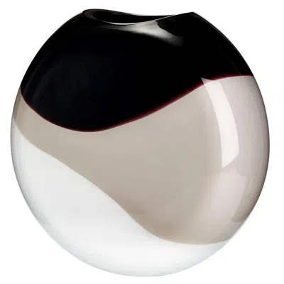 Pre-owned Carlo Moretti Small Eclissi Vase In White, Grey, And Black By