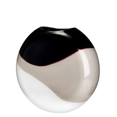 Pre-owned Carlo Moretti Small Eclissi Vase In White, Grey, And Black By