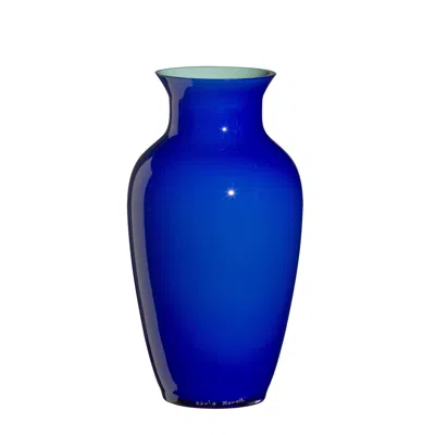 Pre-owned Carlo Moretti Small I Cinesi Vase In Cobalt Blue By