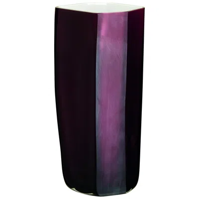 Pre-owned Carlo Moretti Small Torre Vase In Maroon By  In Red