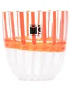 Carlo Moretti Stripe-pattern Glass Vase In 白色