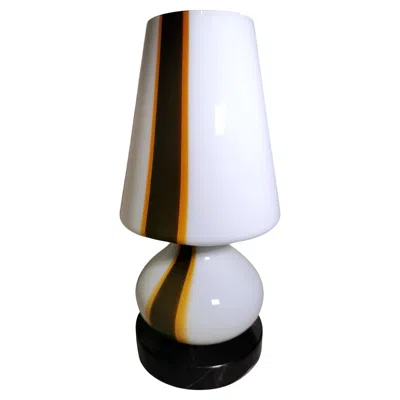 Pre-owned Carlo Moretti Style Italian Space Age Lamp In Murano Glass And Marble Base In Transparent
