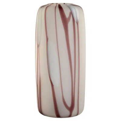 Pre-owned Carlo Moretti Tall White + Cranberry Vintage  Murano Glass Vase