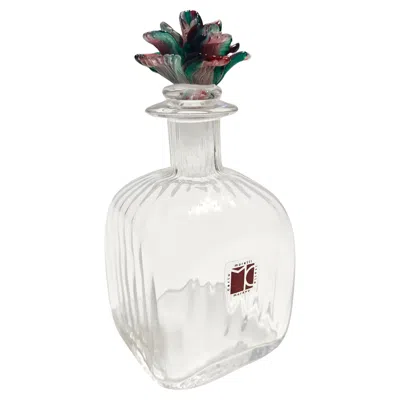Pre-owned Carlo Moretti Transparent Murano Glass Decanter Bottle By , Italy