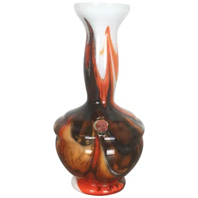 Pre-owned Carlo Moretti Vintage 1970s Opaline Florence Vase Designed By , Italy In Brown