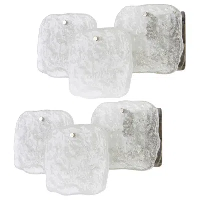 Pre-owned Carlo Nason 1 Of 4 Pairs Of Large Kalmar Wall Lights Murano Glass By Kalmar, Austria, 1960s In Transparent