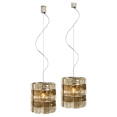 Pre-owned Carlo Nason 1 Of The 2 Murano Light Fixtures By , For Mazzega, Italy, Circa 1969 In Brown