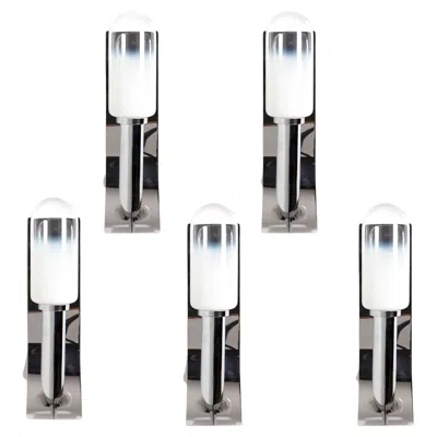 Pre-owned Carlo Nason 1970's Chrome & Glass Wall Light Attributed To  In Transparent