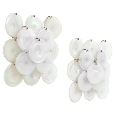 Pre-owned Carlo Nason 20th Century,  For Mazzega Pair Of Wall Litghts In Transparent