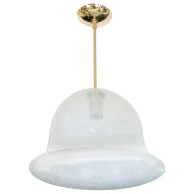 Pre-owned Carlo Nason Bell-shaped Murano Glass Pendant In Transparent