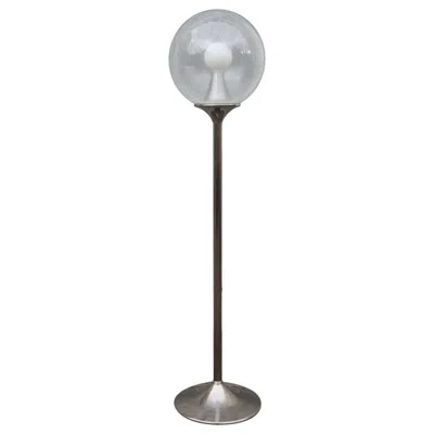 Pre-owned Carlo Nason Brushed Steel  For Mazzega Italian Design Pop Art Pulegoso Glass In Transparent