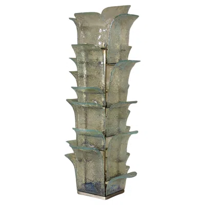 Pre-owned Carlo Nason Cactus Lamp By  For Mazzega In Clear Blue Glass, Italy 1970s