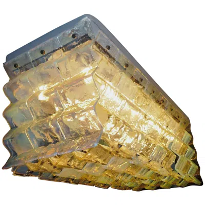 Pre-owned Carlo Nason Ceiling Light Fixture By  For Mazzega, 1970 In Brown