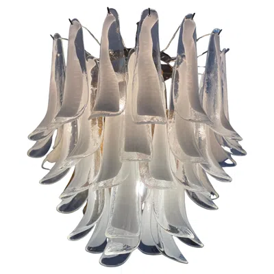 Pre-owned Carlo Nason Eclectic White Murano Chandelier In Flamingo Style