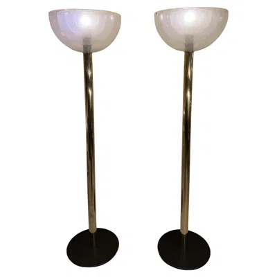 Pre-owned Carlo Nason Floor Lamp For A.v. Mazzega, Pulegoso Glass, Original 1967 Italy In Transparent