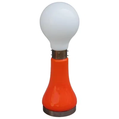 Pre-owned Carlo Nason Floor Lamp Pop Art 1960s Mazzega Design Orange White Color